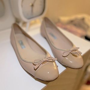 Prada patent leather blush/nude flats